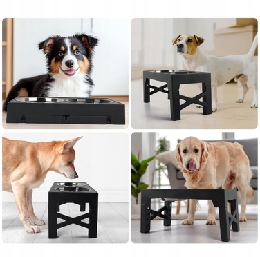 Подвійна підвищена миска для собак та котів, миска для корму