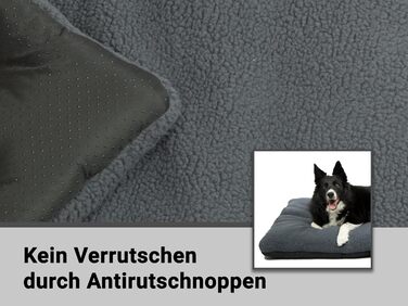 Зручне ліжко для собак та котів Zollner, сіре - 90x67x8 см, з антиковзким покриттям, можна прати до 30°C