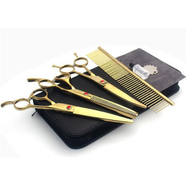 Набір професійних ножиць для грумінгу домашніх тварин 7.0 дюймів (4 шт.) з нержавіючої сталі - для собак та котів