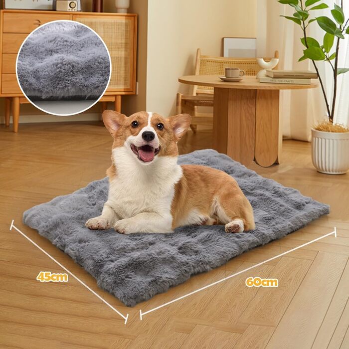 Самогріюча ковдра для котів та собак XIAPIA, фланелева, без кабелів, тепла, миється, термоковдра для котів, подушка для котів, для дому та авто, сіра, 60 x 45 см, M