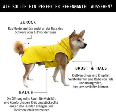 Жовтий дощовик для собак не стягується, м'який, з відбиваючими елементами, регульований, легко одягається, отвір для повідка, S-XXXXXL, XXL