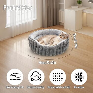 Ліжко для котів та собак: зручне, знімні подушки, для маленьких та середніх порід (сірий, L)