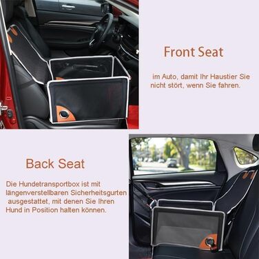 Автокрісло для собак - комфортне та дихаюче, для маленьких та середніх порід. Зручне, складне автокрісло для собак для заднього та переднього сидіння.