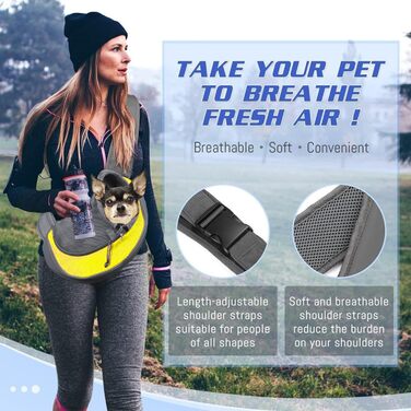 Сумка-переноска для собак та котів, оранжевого кольору, з регульованим плечовим ременем, для прогулянок та активного відпочинку