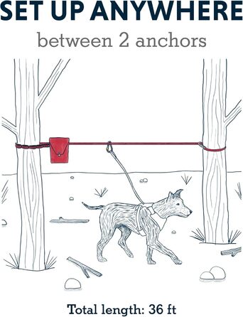 Ruffwear Knot-a-Hitch™ система для вигулу собак на кемпінгу, тросова лінія для прив'язі, туристичне рішення