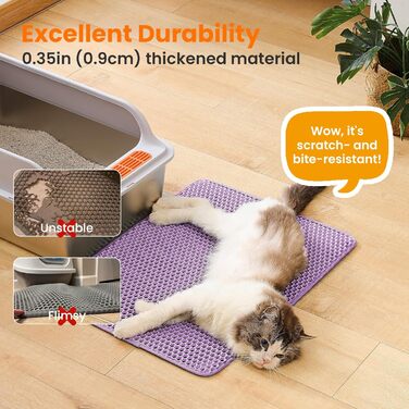 Килимок під лоток для котів Petinstinct, XXL, 60x45 см, фіолетовий