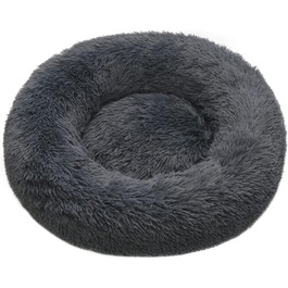 Кругле м'яке ліжко для котів та собак, 60 см, темно-сірий
