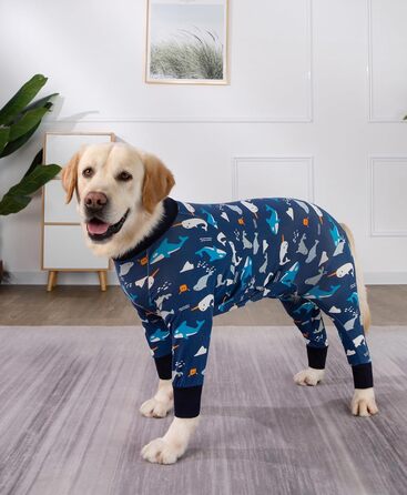 Комбінезон для собак великих порід, захист суглобів, від шерсті, слини, ран, піжамний комбінезон (XXXL, 6XL), темно-синій