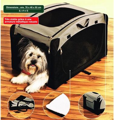 Транспортувальна сумка для тварин Zoofari, 76x48x50 см, вантажопідйомність 15 кг, з відбивачем, складана