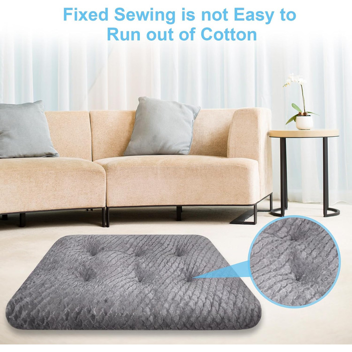 Ортопедична подушка для собак Asapnd, 102x69 см, сірий колір, з антиковзким дном, м'яка та зручна, для великих собак, миється, з малюнком луски риби