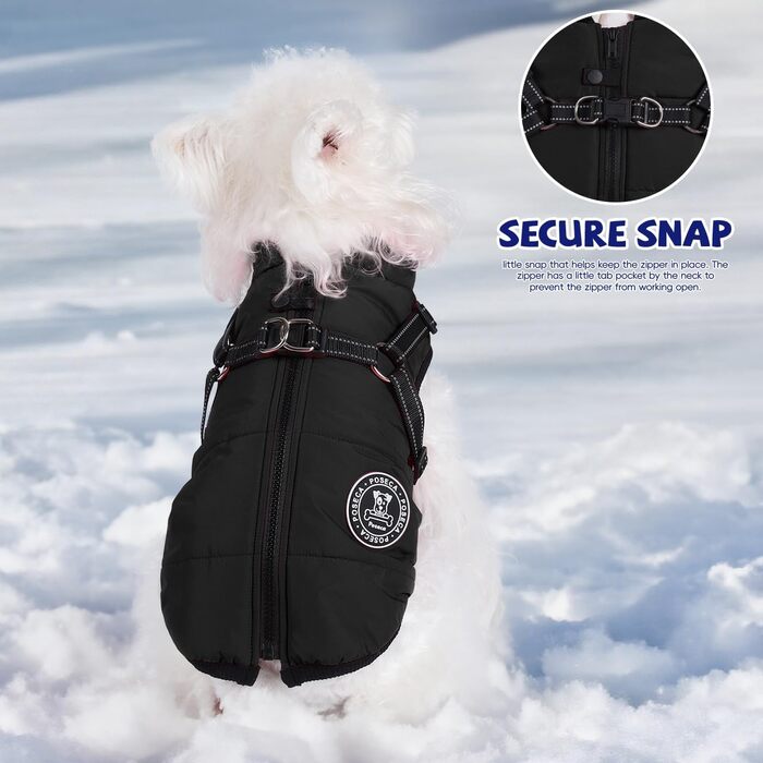 Зимова куртка для собак маленьких порід, водонепроникна, тепла, на шлейці, зелена L