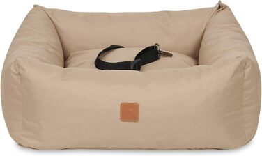 Автокрісло для собак NYVIPet Julian, 56x51 см, Cappuccino - водовідштовхувальне, з повідком та кріпленням для авторемня. Підходить для маленьких собак. Найкращий комфорт, Oeko-TEX® сертифікат