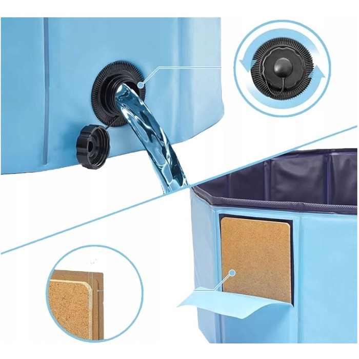 Великий складаний басейн для собак XXL (120x30 см) — для охолодження та купання в саду