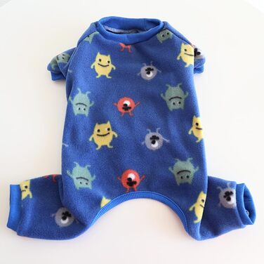 Теплий піжамний костюм для собак на осінь та зиму, темно-синій, розмір M (спинка 31-34 см)