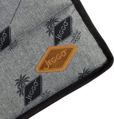 Килимок для собак JEGGO 'Cannes', компактний та розкладний з ручкою, для собак та сім'ї, ідеальний для подорожей, з водонепроникним покриттям з одного боку, Made in EU (Small, Grey) Grey Small