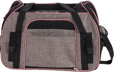 Транспортна сумка для собак та котів Flamingo Xandor Taupe, 48 x 25 x 33 см | Стильна та надійна переноска