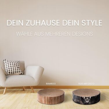 Кігтеточка для котів Petaureus Zylinder | Стильна та екологічна | Ø 40 см | Змінний вкладиш з переробленого картону