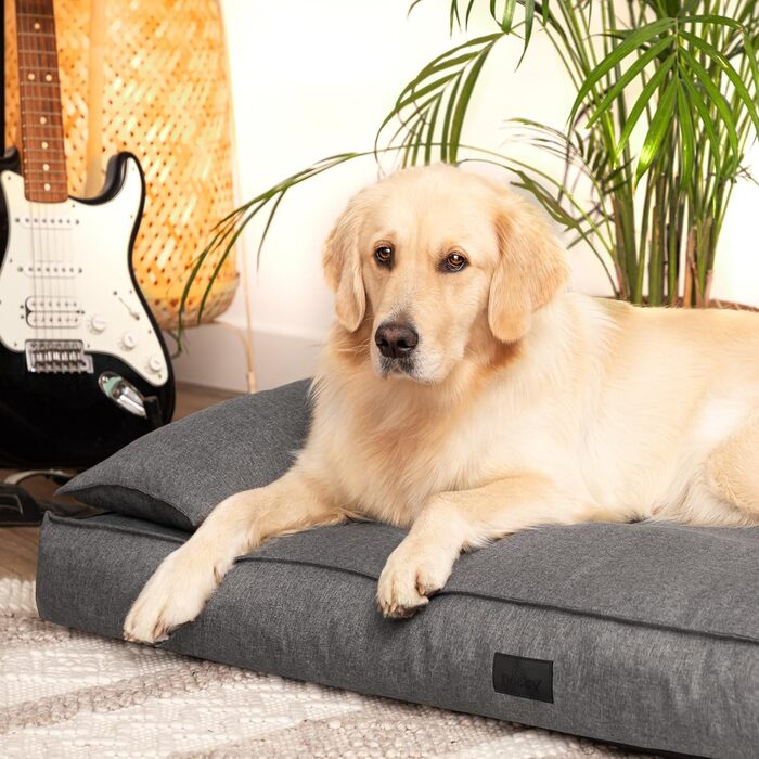 Ліжко-матрац для собак DOGGY XXL 120x77 см, антрацит, для малих і великих порід, лежак-подушка для домашніх тварин
