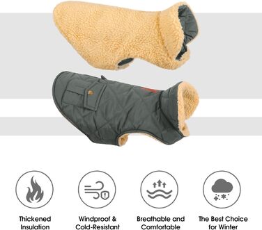 Зимовий теплий одяг для собак Citétoile: куртка з флісу для чихуахуа, такси та інших порід, сірий колір, розмір XS