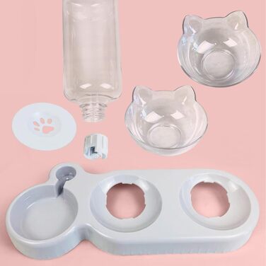 Автоматичний поїльник для котів та собак | Набір мисок з диспенсером води | Безпечний, знімний, BPA-Free (сірий)