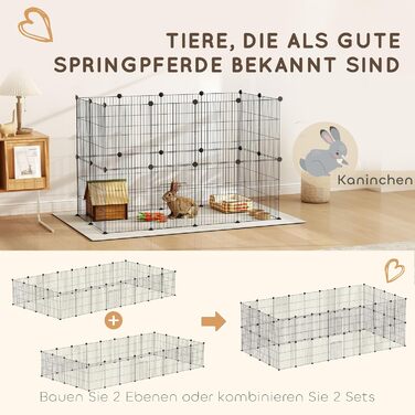 Клітка для кроликів та морських свинок PawHut, вольєр для дрібних тварин, вольєр для вигулу, сталева клітка, чорний колір, 120 x 60 x 80 см