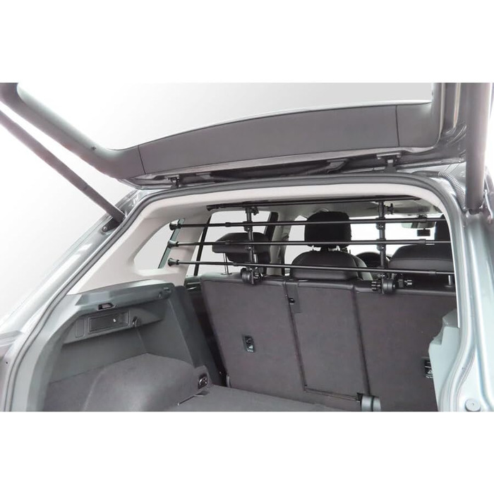 Гілка-перегородка для автомобіля OSYO | Безпечна перегородка для собак у багажнику | Сталевий каркас, чорна, H: 32-53см, L: 82-140см