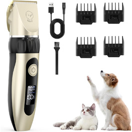 Професійний триммер для собак та котів YAZ EKY Leise - електрична машинка для стрижки з 4 насадками, для густого, кучерявого та довгого волосся