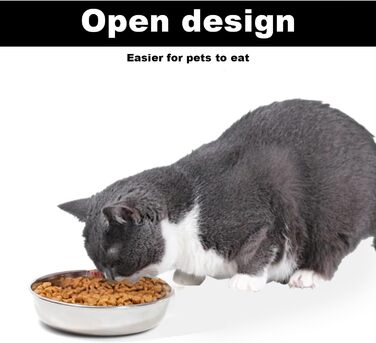Набір з 2 мисок для котів та собак з нержавіючої сталі, 14 см - миски для корму та води