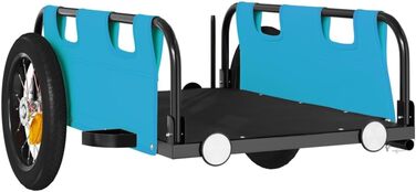 Дитячий причіп-транспортер для собак, блакитний, з оксфордської тканини та металу. Легко монтується.