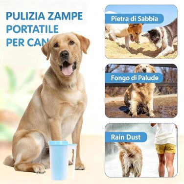 Очищувач лап для собак з силіконовою щіткою, регульований, великий об'єм, підходить для лап собак та котів