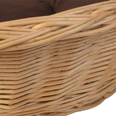 Корзина для собак Weidenprofi з подушкою, плетені корзини для тварин з лози, розмір вибирається (ДxШxВ): 62 x 43 x 12-22 см, 72 x 51 x 14-24 см, 82 x 61 x 16-26 см