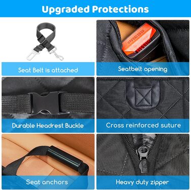 Підстилка для собак у машину URPOWER – міцна основа, захист сидінь, 190 кг, водовідштовхувальна, для SUV та легкових автомобілів