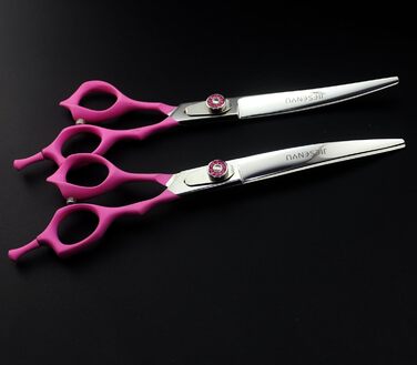 Набір професійних ножиць для грумінгу собак JIESENYU: 7 дюймів, 2 вигнуті + ножиці для фінальної обробки, 4 шт.