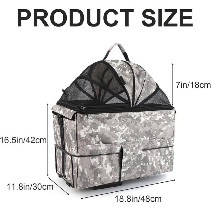 Корзина для собак LYXXJRYBHD на велосипед, задня, для маленьких собак та котів з сіткою, вентильована, подвійна
