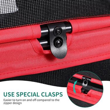 Візок для собак YITAHOME, червоний, для маленьких собак, з обертовим ручками, сітковими вікнами та гальмами