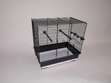 Клітка для птахів металева чорна 40x25,5x38,5 см