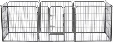 Клітка для цуценят та дрібних тварин Lionto, 80x80 см, розширювана, для дому та саду, з дверцятами та засувом, 8 елементів