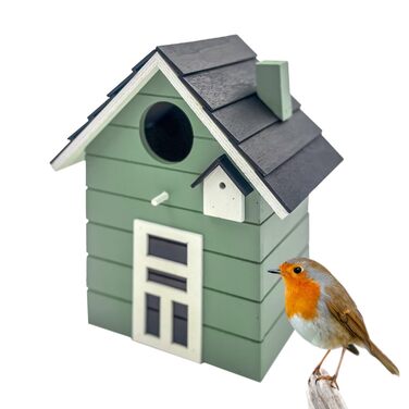 Пташник Vogelhaus Seaside No.64: для малих птахів (метелик, зяблик, щиглик), декор інтер'єру та вулиці, різні кольори (темний, салат)