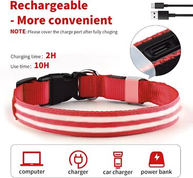 Світлодіодне нашийник для собак Leuchthalsband PcEoTllar, водонепроникний, для малих, середніх та великих собак, 3 режими світіння, зелений (червоний, синій)