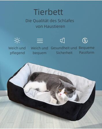 Крісло-ліжко для собак Flying Wings, м'яке та зручне, сіро-чорне (70x50 см)