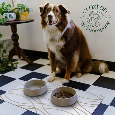 Великий водонепроникний килимок для годування собак Croxton & Co, антиковзкий, довговічний, для мисок з кормом і водою, 41,9×71,1 см