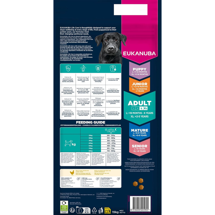 Сухий корм для собак великих порід Eukanuba Adult з куркою, преміум-клас, 15 кг