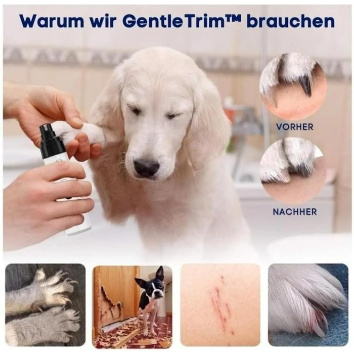 Триммер для собак Orthopfote: тихий нагрівач для нігтів з нагрівальними насадками, м'який та з низькою вібрацією для рівного підстригання (1 комплект)