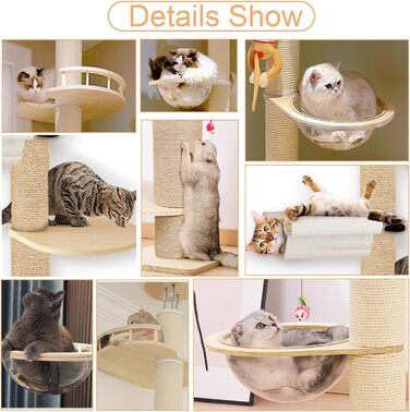 Кігтеточка для котів Katzenbaum висотою 3 м, 6 рівнів, з оглядовим майданчиком та гніздом, для великих котів, активний комплекс для дому та саду