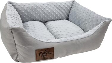 Ліжко для собак Odolplusz: м'який кошик-софа для маленьких собак, 50x40 см (сірий) | з наповнювачем з силіконових кульок | гіпоалергенне