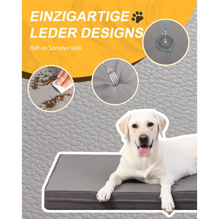 Ортопедичне ліжко для собак Favodormir, велике та середнє, 91x69x7 см (Сірий)