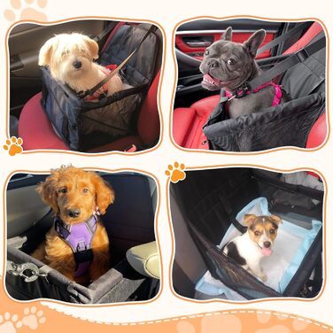 Автомобільний лежак для собак, чорний, 40x32x24 см, Oxford, дихаючий, знімний, для собак та котів