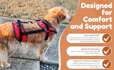 Doggie Stylz універсальна підтримуюча шлейка для собак (повна, передня або задня підтримка, для реабілітації, допомоги при ходьбі, зручна посадка)