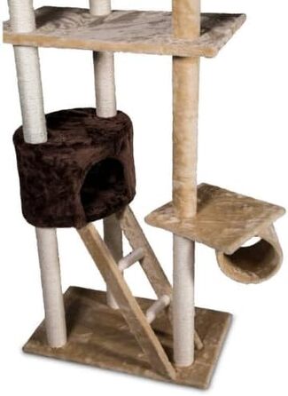 Дряпка для котів San Marco 260 см з печерою та полицями, коричнева