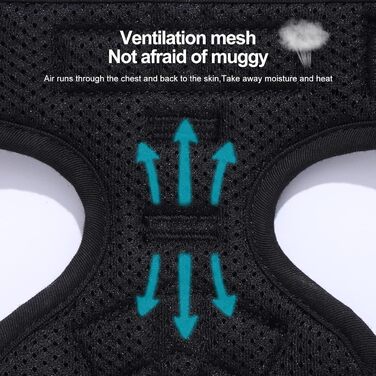 Шлейка для собак Funkeen Anti-Pull, для маленьких, середніх та великих собак. М'яка, дихаюча, регульована, чорна (чорний, S)